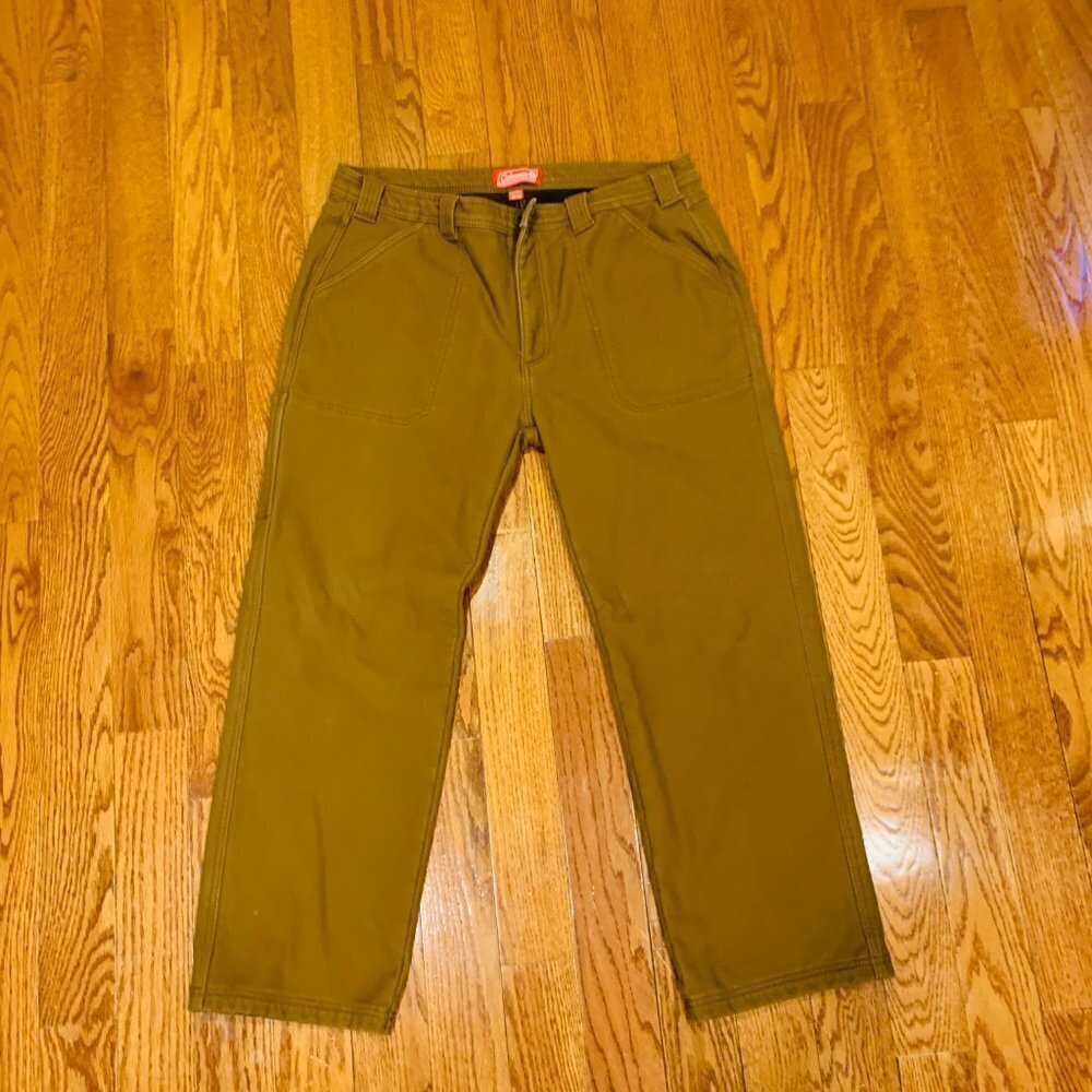 Coleman Men's Outdoor Pants Dark Brown Fleece Lined Hunting 38 x 30 - Picture 3 of 16